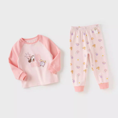 Pyjama 2 pièces manches longues enfant fille -Rose -robes et ensembles pour filles, bébés et garcons - MALOBY