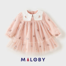 Charger l&#39;image dans la galerie, Robe habillée brodée - Rose pâle -robes et ensembles pour filles, bébés et garcons - MALOBY
