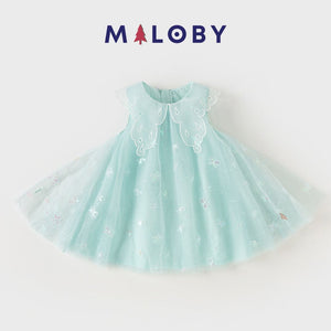 Robe enfant fille cérémonie - Bleu ciel