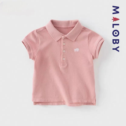 T-shirt polo d'Eté manches courtes enfant fille -Rose/Violet
