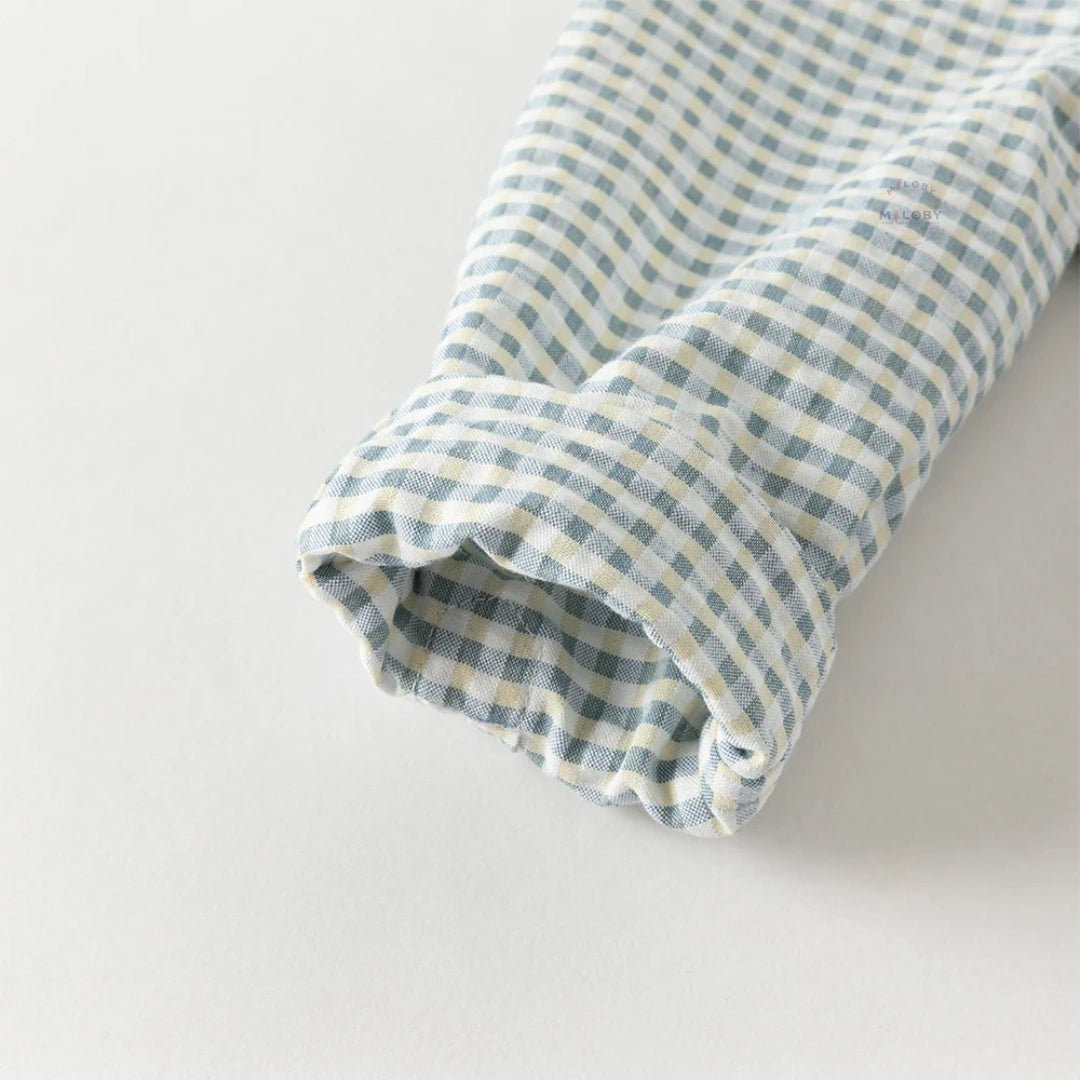 Ensemble 2 pièces chemise et pantalon enfant garçon à carreaux, vêtement enfant maroc - MALOBY