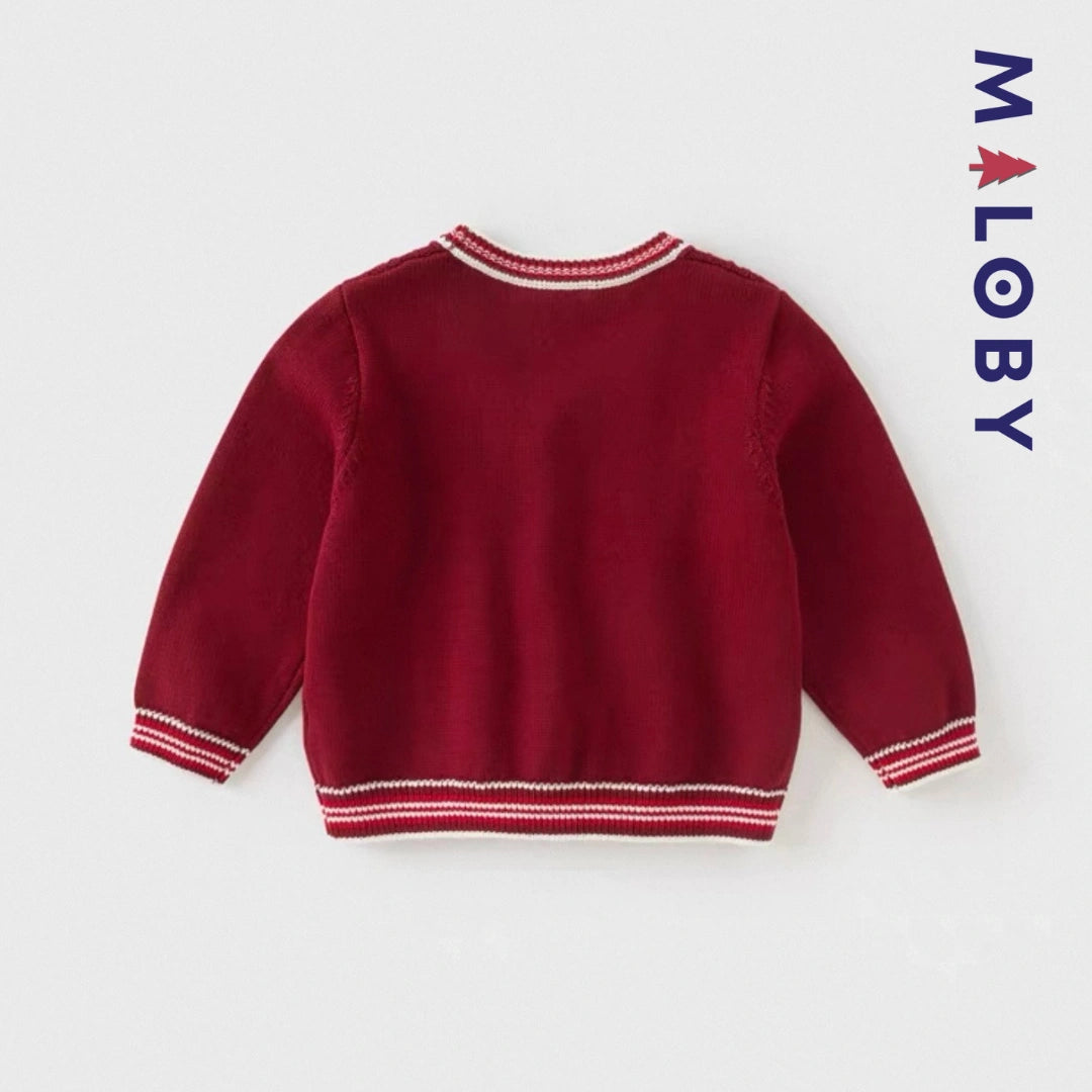 Duo chemise à nœud+cardigan enfant garçon -Rouge -robes et ensembles pour filles, bébés et garcons - MALOBY