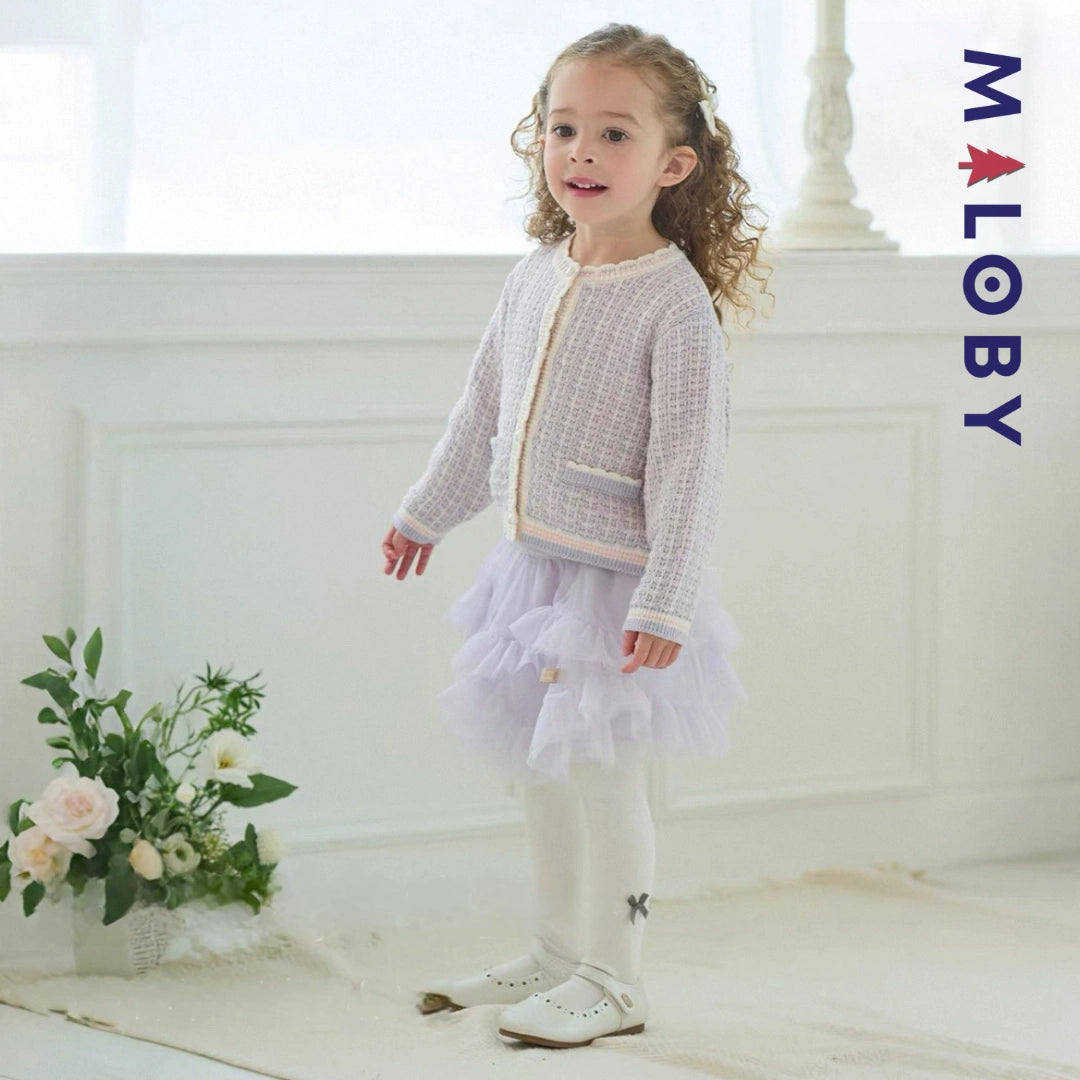 Ensemble style chanel jupe + Cardigan -Violet