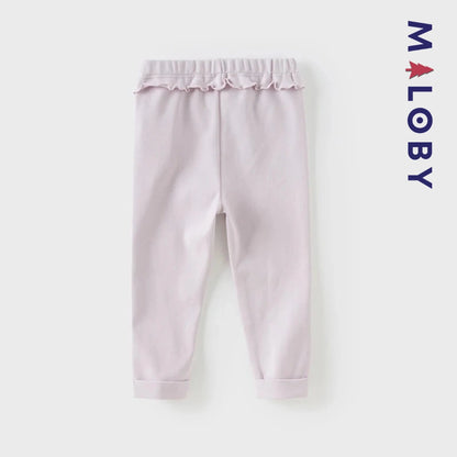 Legging à bas brodé enfant fille-beige/violet