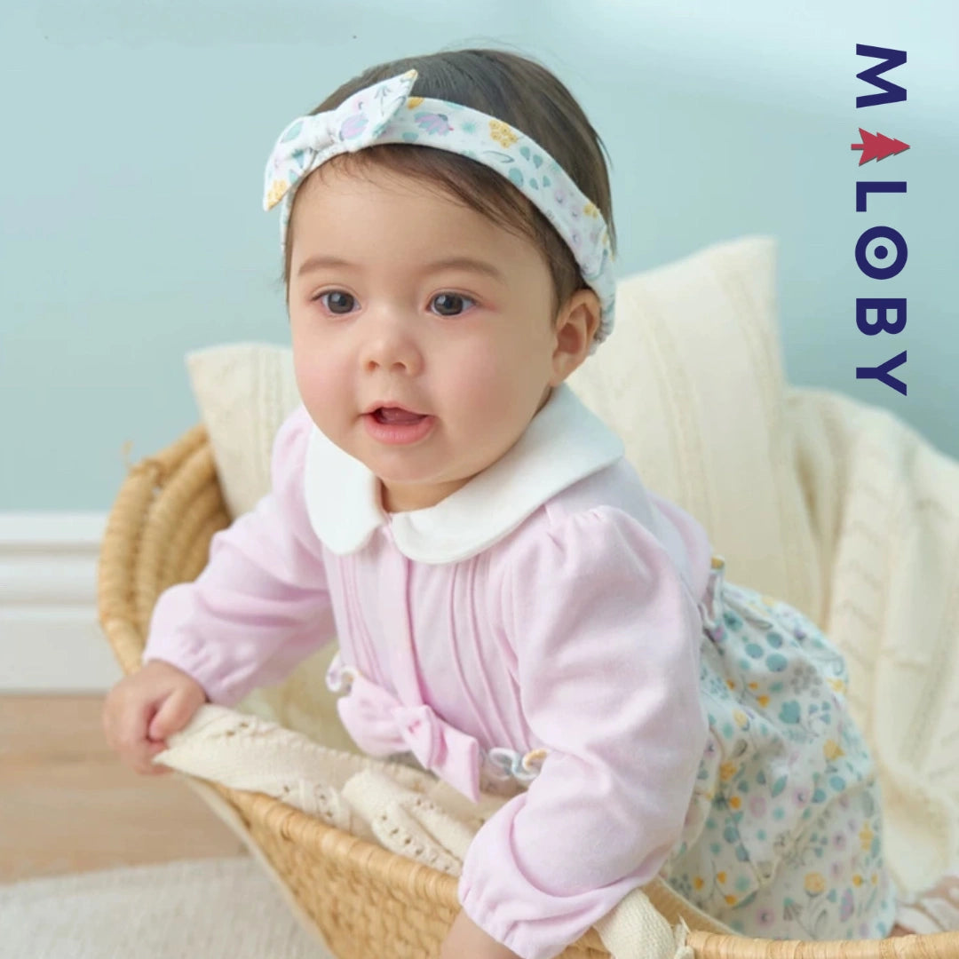 Ensemble combinaison+bandeau bébé fille - violet -robes et ensembles pour filles, bébés et garcons - MALOBY