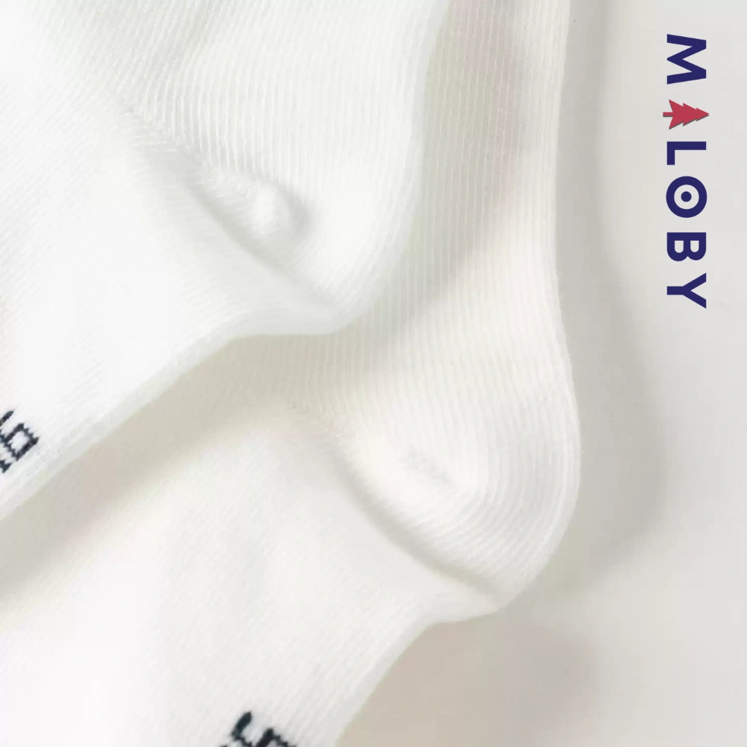 Chaussettes mi-mollet en broderie enfant fille -Blanc
