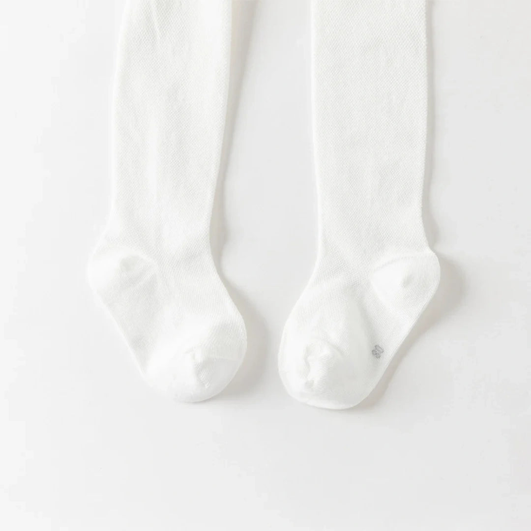 Collants fins unis enfant fille blanc, vêtement enfant maroc - MALOBY