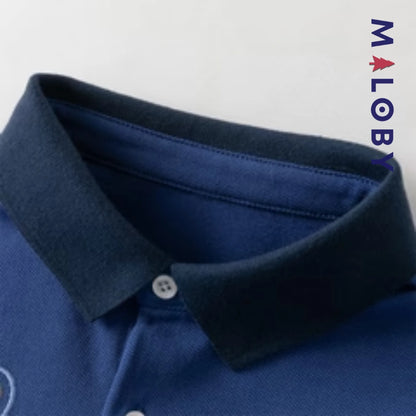 Ensemble 2 Pièces polo+ short motif marin enfant garçon- Bleu