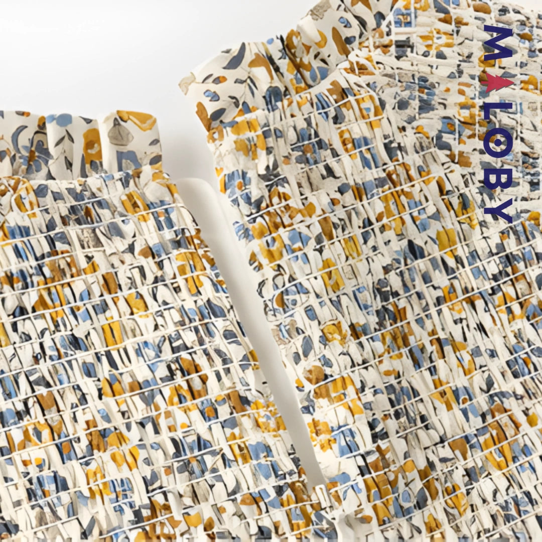 Robe à smocks motifs floral enfant fille -Floral -robes et ensembles pour filles, bébés et garcons - MALOBY