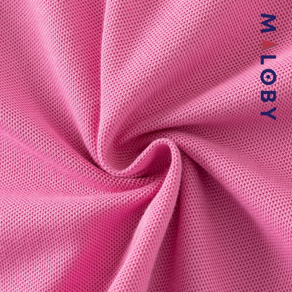 Robe polo pour été en piqué de coton enfant fille -Rose