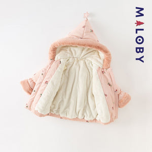 Doudoune à capuche enfant fille - Rose -robes et ensembles pour filles, bébés et garcons - MALOBY