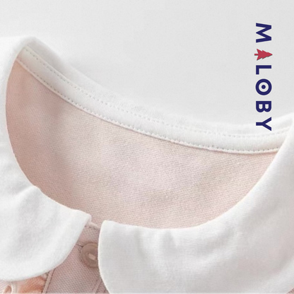 Robe d'été encolure volontée enfant fille- rose imprimé