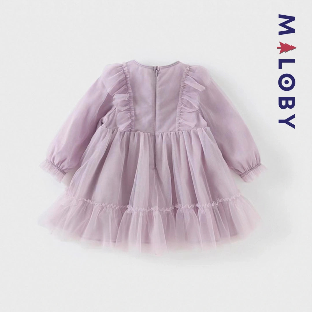 Robe de cérémonie volontée en tulle - violet