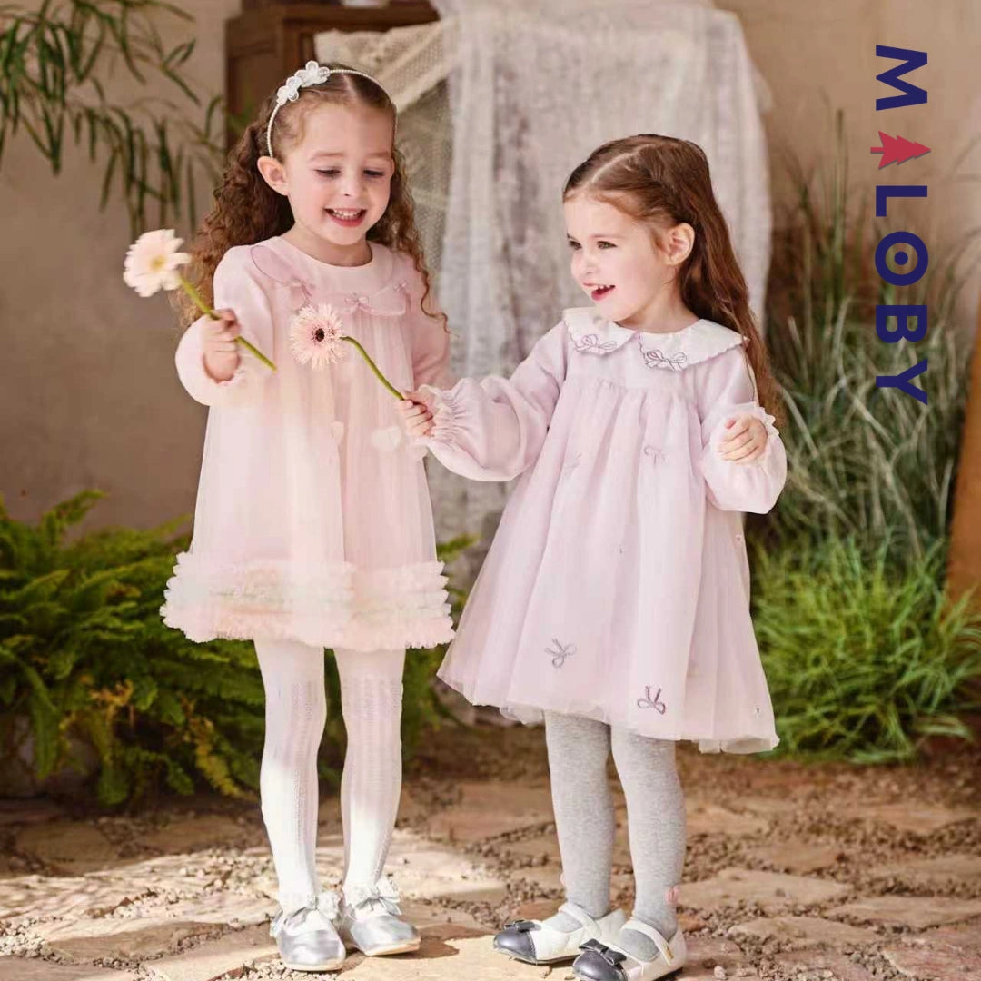 Robe de Cérémonie Cœurs & Volants enfant fille -Rose