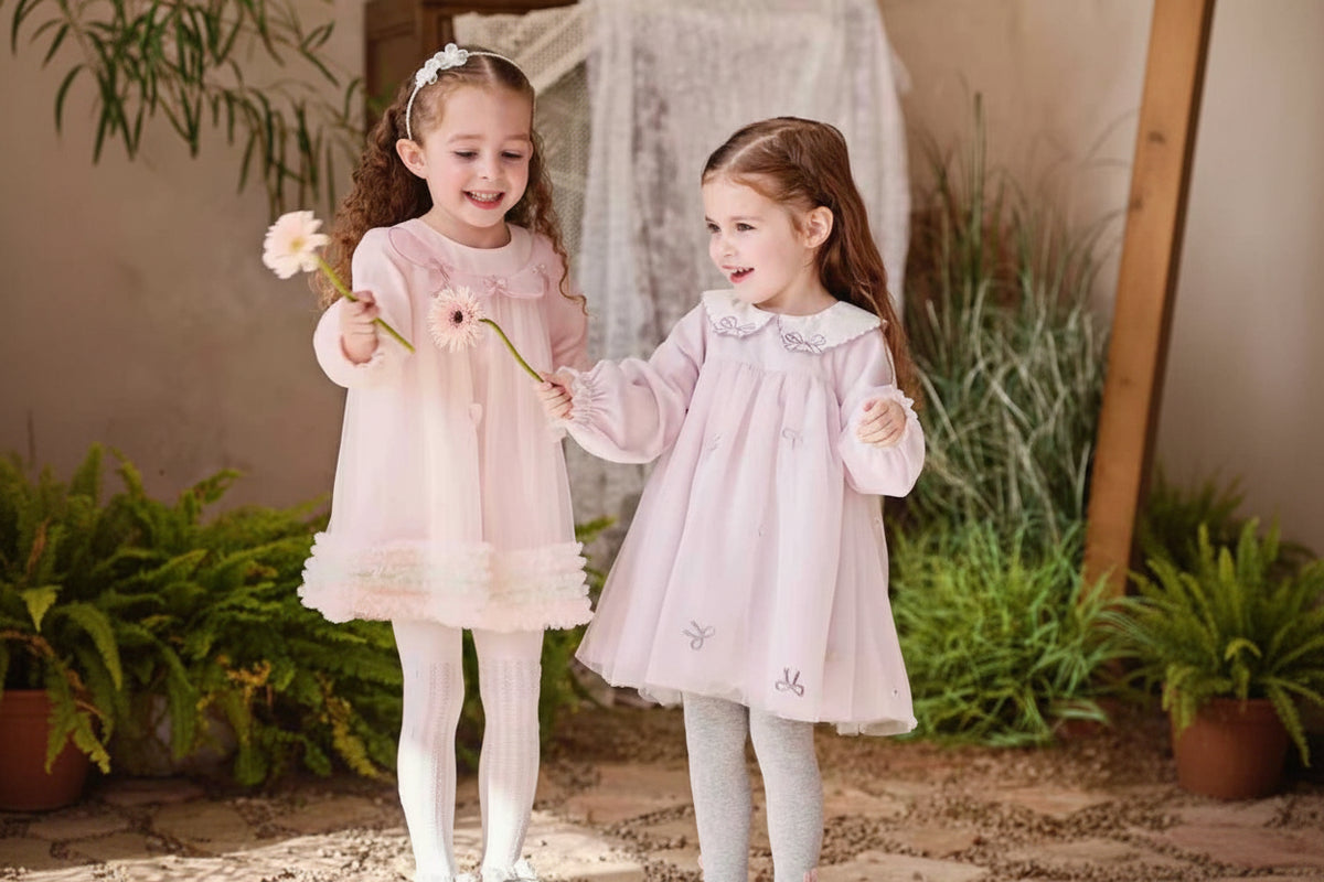 Robe de Cérémonie Cœurs & Volants enfant fille -Rose, robe fille maroc MALOBY