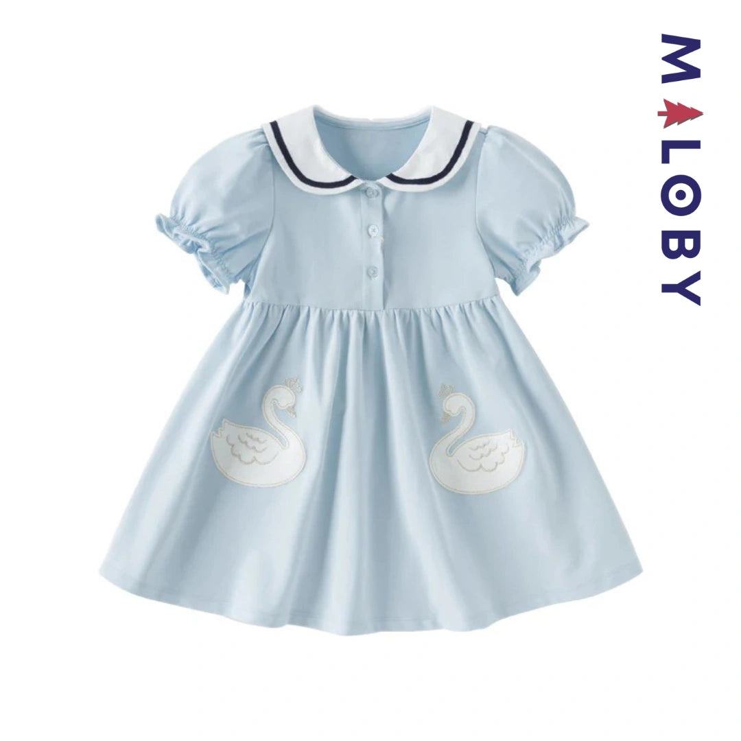 Robe style Marin enfant fille- bleu ciel -robes et ensembles pour filles, bébés et garcons - MALOBY