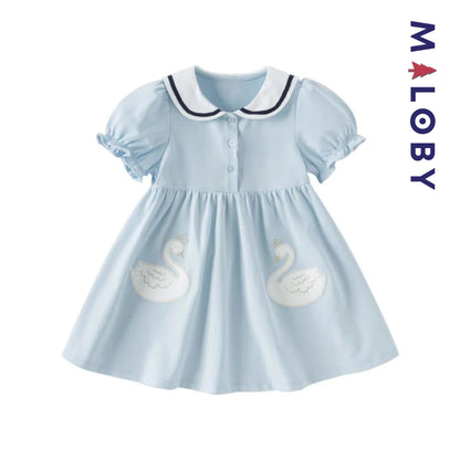 Robe style Marin enfant fille- bleu ciel -robes et ensembles pour filles, bébés et garcons - MALOBY