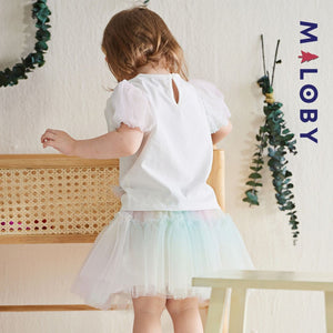 Ensemble cérémonie 2 pièces jupe+T-shirt -robes et ensembles pour filles, bébés et garcons - MALOBY