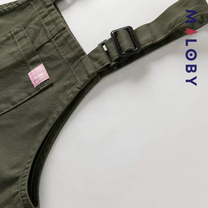 Ensemble Chaussettes +Salopette Short Cargo Enfant fille -Kaki