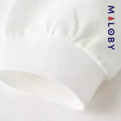 Polo manches longues enfants garçon- Blanc -robes et ensembles pour filles, bébés et garcons - MALOBY