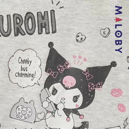 Sweat-shirt Kuromi effet 2 en 1 enfant fille -Gris -robes et ensembles pour filles, bébés et garcons - MALOBY