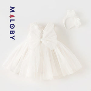 Robe cérémonie bouffante enfant fille-Blanc -robes et ensembles pour filles, bébés et garcons - MALOBY