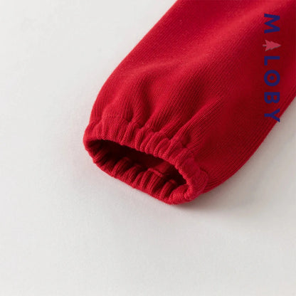 Robe en pur coton manches longues enfant fille -rouge