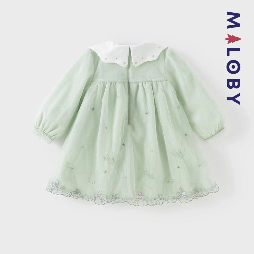 Robe star col claudine- Vert
