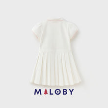 Charger l&#39;image dans la galerie, Robe enfant fille en piqué de coton - blanc -robes et ensembles pour filles, bébés et garcons - MALOBY
