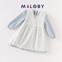 Charger l&#39;image dans la galerie, Robe  style Marin enfant fille-blanc/bleu
