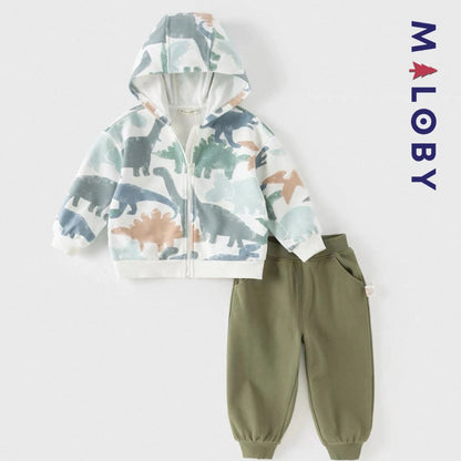 Ensemble jogging 2 pièces motifs fleuris enfant garçon- Vert -robes et ensembles pour filles, bébés et garcons - MALOBY