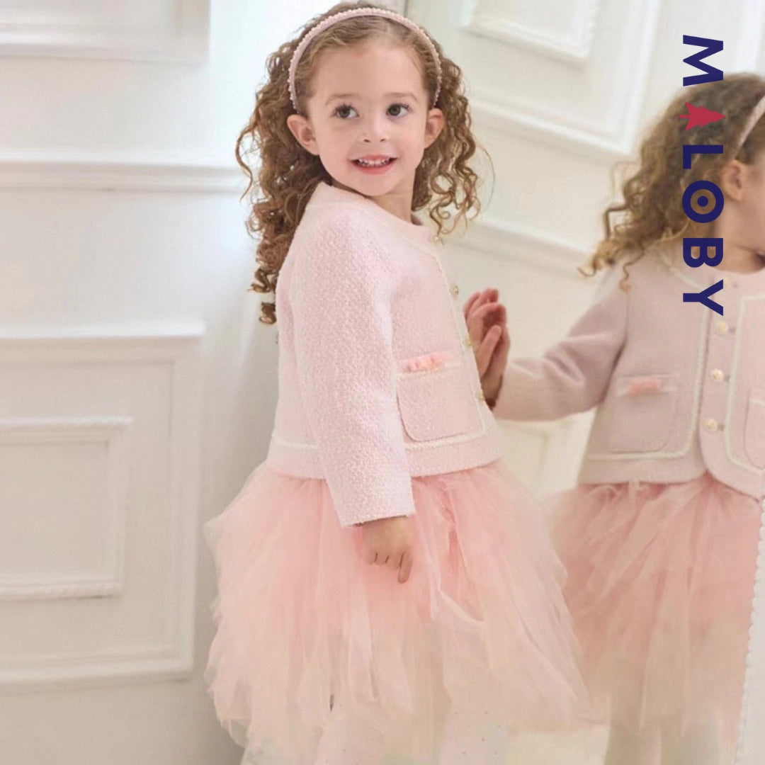 Ensemble cérémonie Robe veste enfant fille-Rose -robes et ensembles pour filles, bébés et garcons - MALOBY