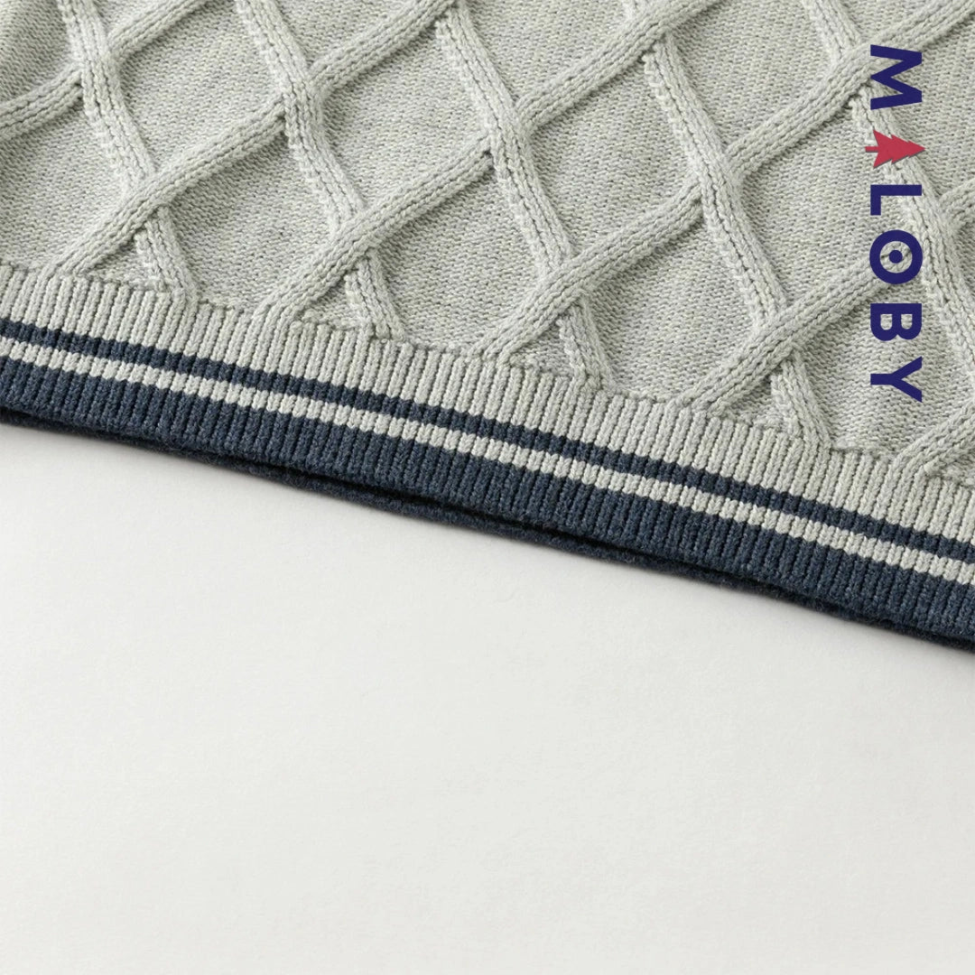 Pull en maille enfant garçon- Bleu/gris