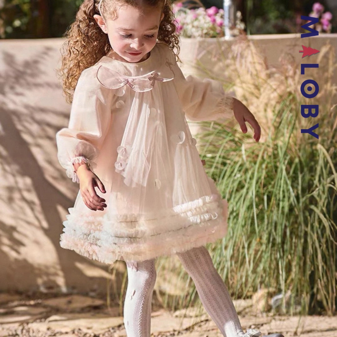 Robe de Cérémonie Cœurs & Volants enfant fille -Rose