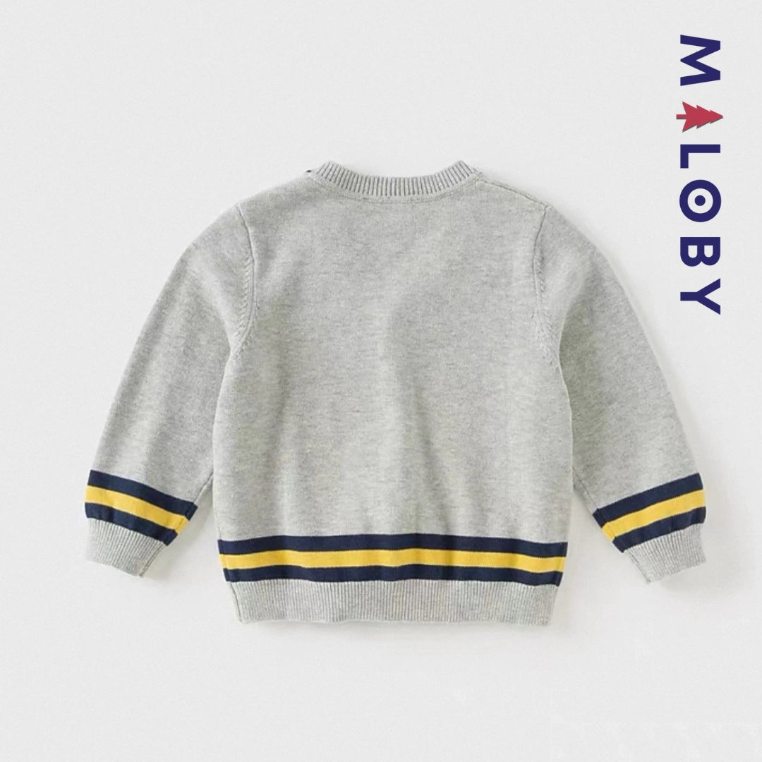 Duo chemise+cardigan enfant garçon -Gris/Blanc -robes et ensembles pour filles, bébés et garcons - MALOBY