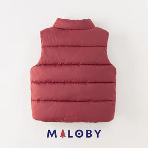 Doudoune sans manches enfant garçon -Rouge -robes et ensembles pour filles, bébés et garcons - MALOBY