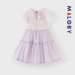 Robe manches courtes- violet -robes et ensembles pour filles, bébés et garcons - MALOBY