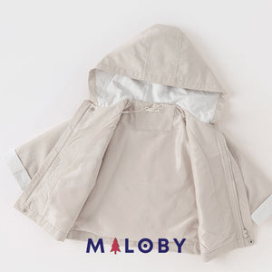 Veste à capuche manches longues enfant Garçon - beige -robes et ensembles pour filles, bébés et garcons - MALOBY