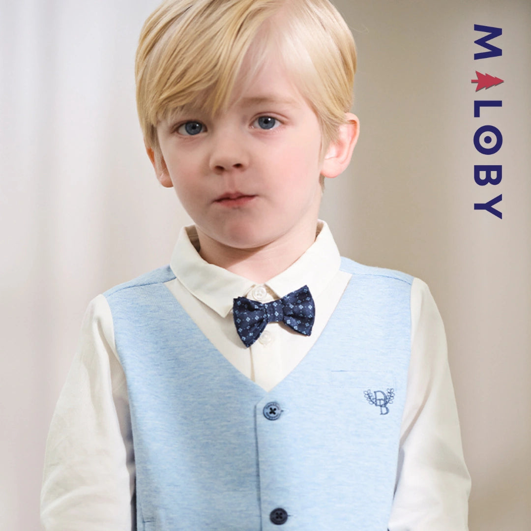 Ensemble cérémonie 3 pièces enfant garçon- bleu -robes et ensembles pour filles, bébés et garcons - MALOBY