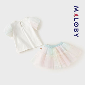 Ensemble cérémonie 2 pièces jupe+T-shirt -robes et ensembles pour filles, bébés et garcons - MALOBY