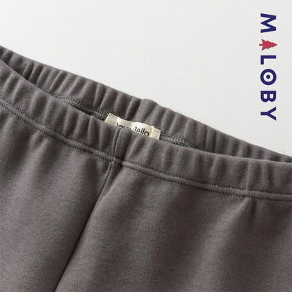 Legging à volants enfant fille - blanc/gris -robes et ensembles pour filles, bébés et garcons - MALOBY