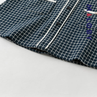 Robe à carreaux effet 2 en 1 enfant fille- marine