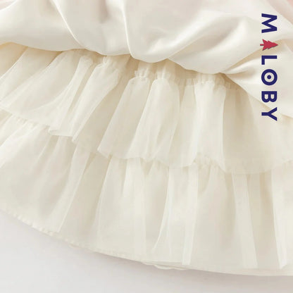 Robe cérémonie avec Boléro intégré -Rose -robes et ensembles pour filles, bébés et garcons - MALOBY