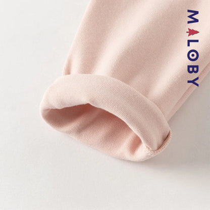 Ensemble fleuri blouse & legging enfant fille- Rose