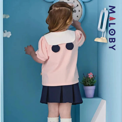 Ensemble Minnie Blouse+Jupe enfant fille- Rose