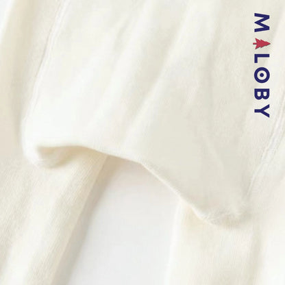 Collant Épais motif cerise enfant fille- blanc