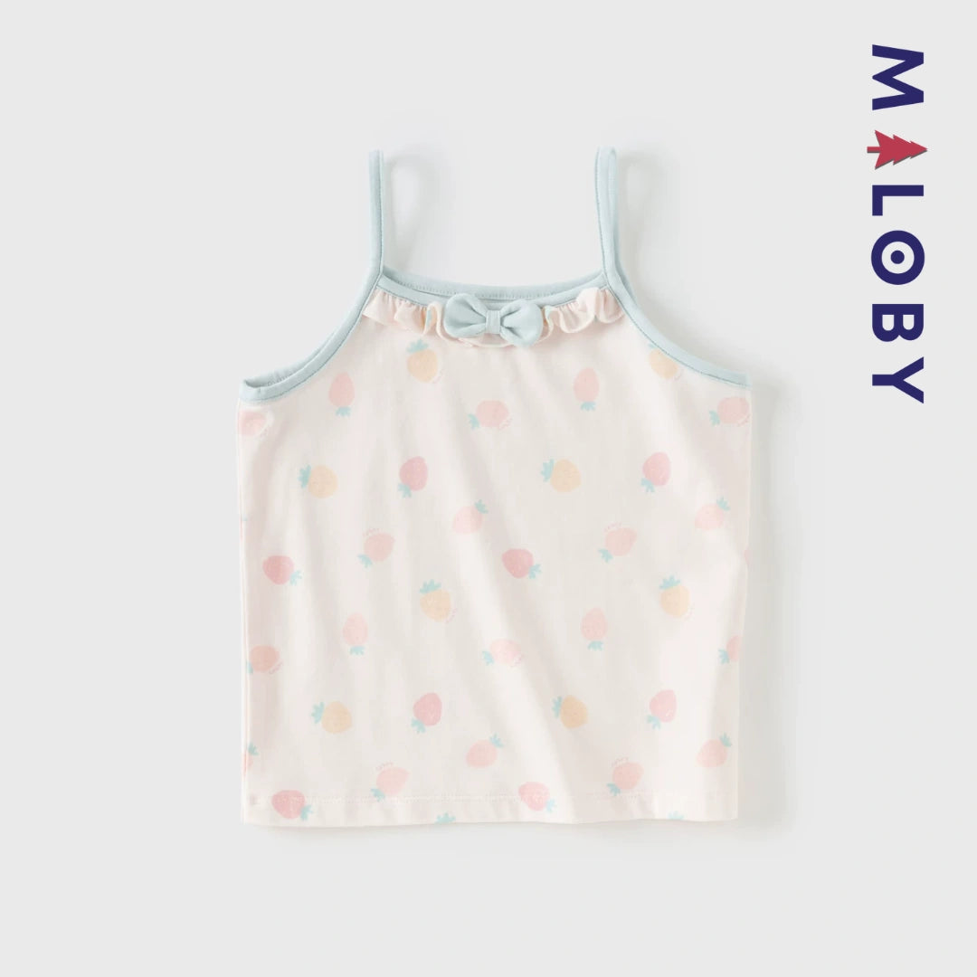 Débardeurs doux d'été enfant fille -Orange/Bleu ciel