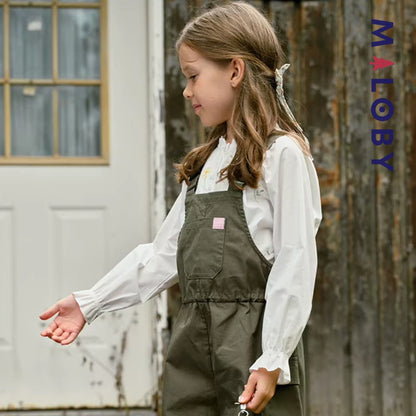 Chemise brodée en pur coton enfant fille -Beige