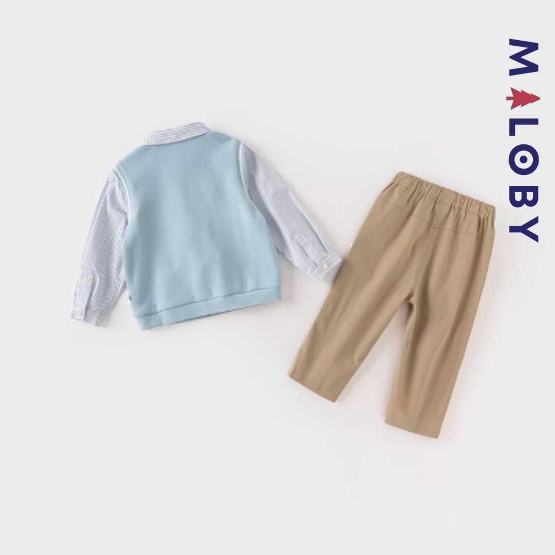 Ensemble habillé chemise+pantalon+noeud - Garçon -robes et ensembles pour filles, bébés et garcons - MALOBY