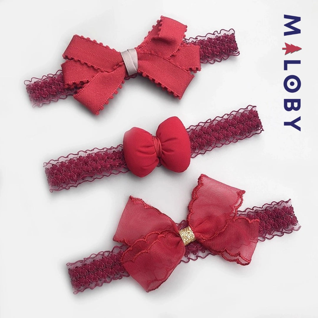 Lot trois bandeaux en dentelle enfant fille -robes et ensembles pour filles, bébés et garcons - MALOBY
